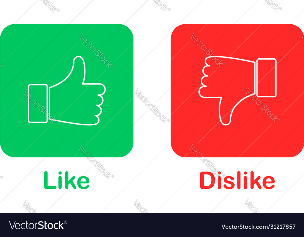 Thumb Up And Down Red Green Icons Royalty Free Vector Image