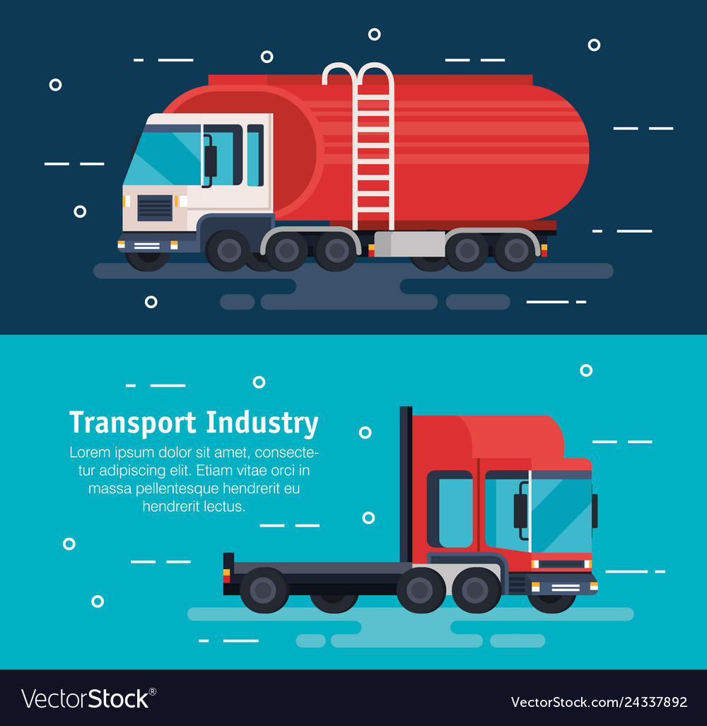 Tanker Trucks Logistic Service Royalty Free Vector Image