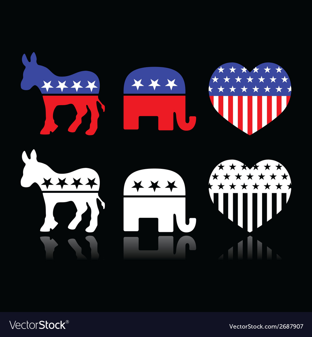 Usa Political Parties Democrats And Republicans Vector Image