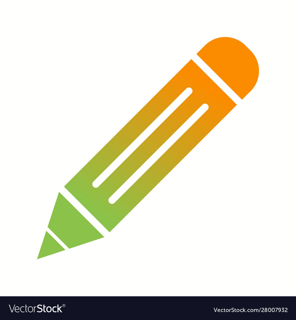 Beautiful Pencil Glyph Icon Royalty Free Vector Image