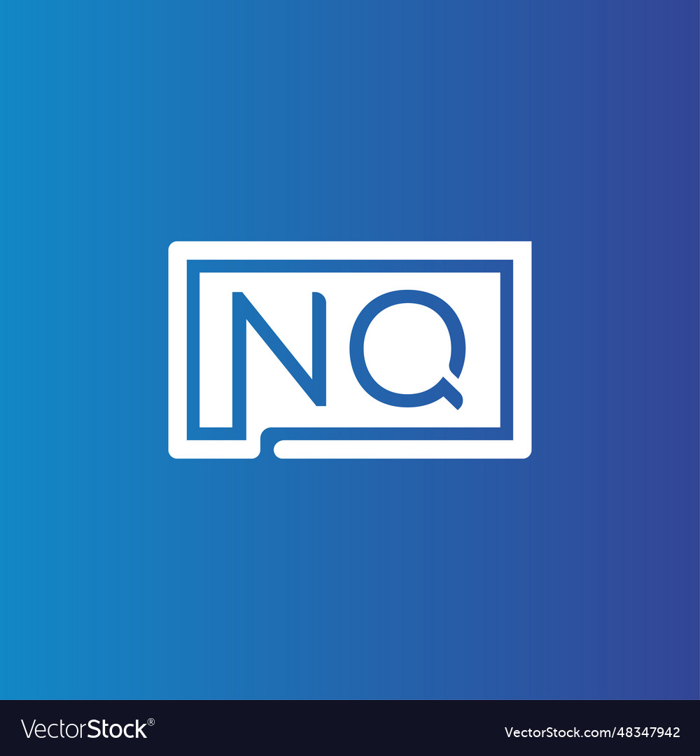 Creative Initial Letter Nq Square Logo Design Vector Image