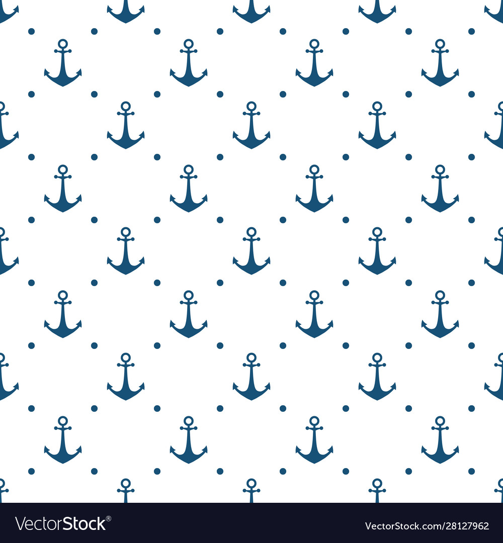 Hand Drawn Anchor Seamless Pattern Royalty Free Vector Image