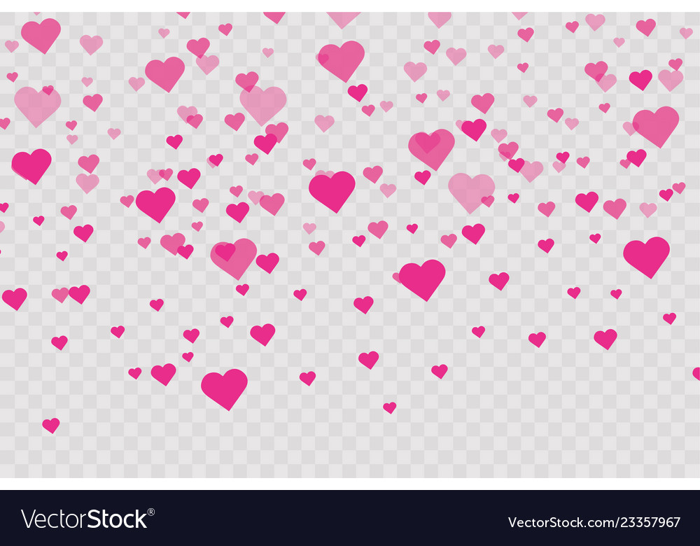 Heart Confetti Falling Down Isolated Valentines Vector Image