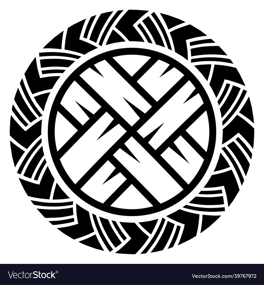 Scandinavian Viking Design Shield Royalty Free Vector Image