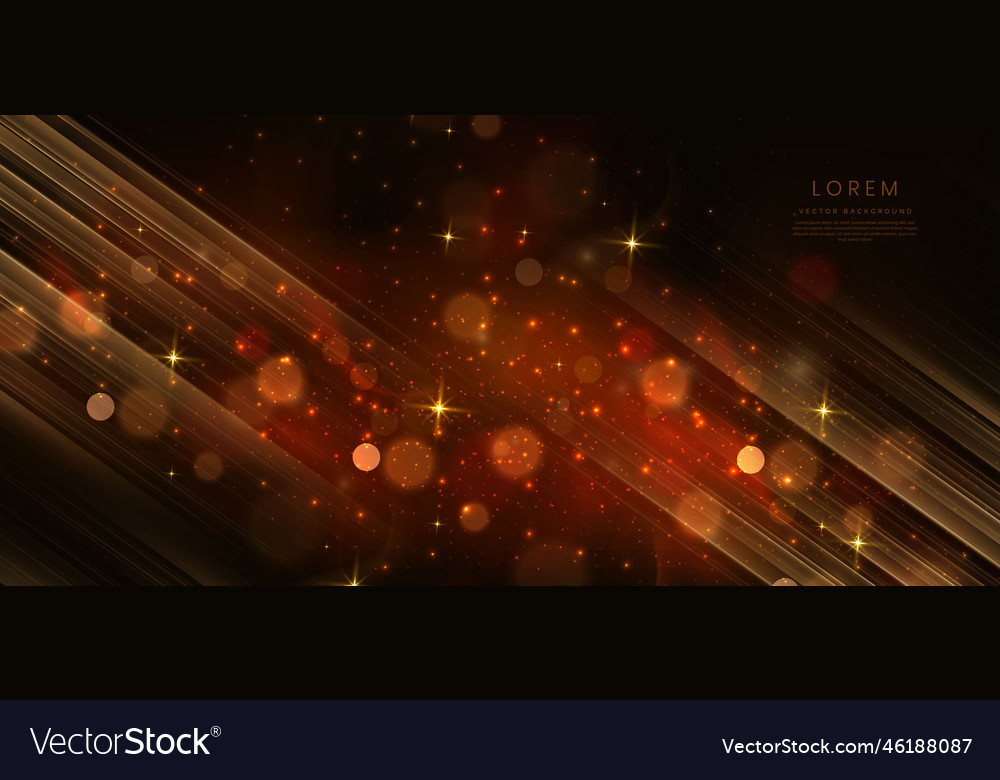 Abstract Glowing Gold Lines On Dark Brown Vector Image