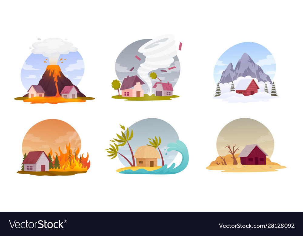 Natural Disasters Collection Images Royalty Free Vector