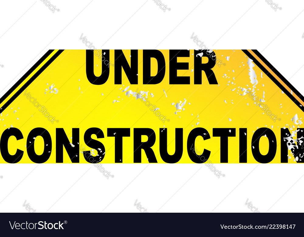 Yellow Under Construction Sign Royalty Free Vector Image