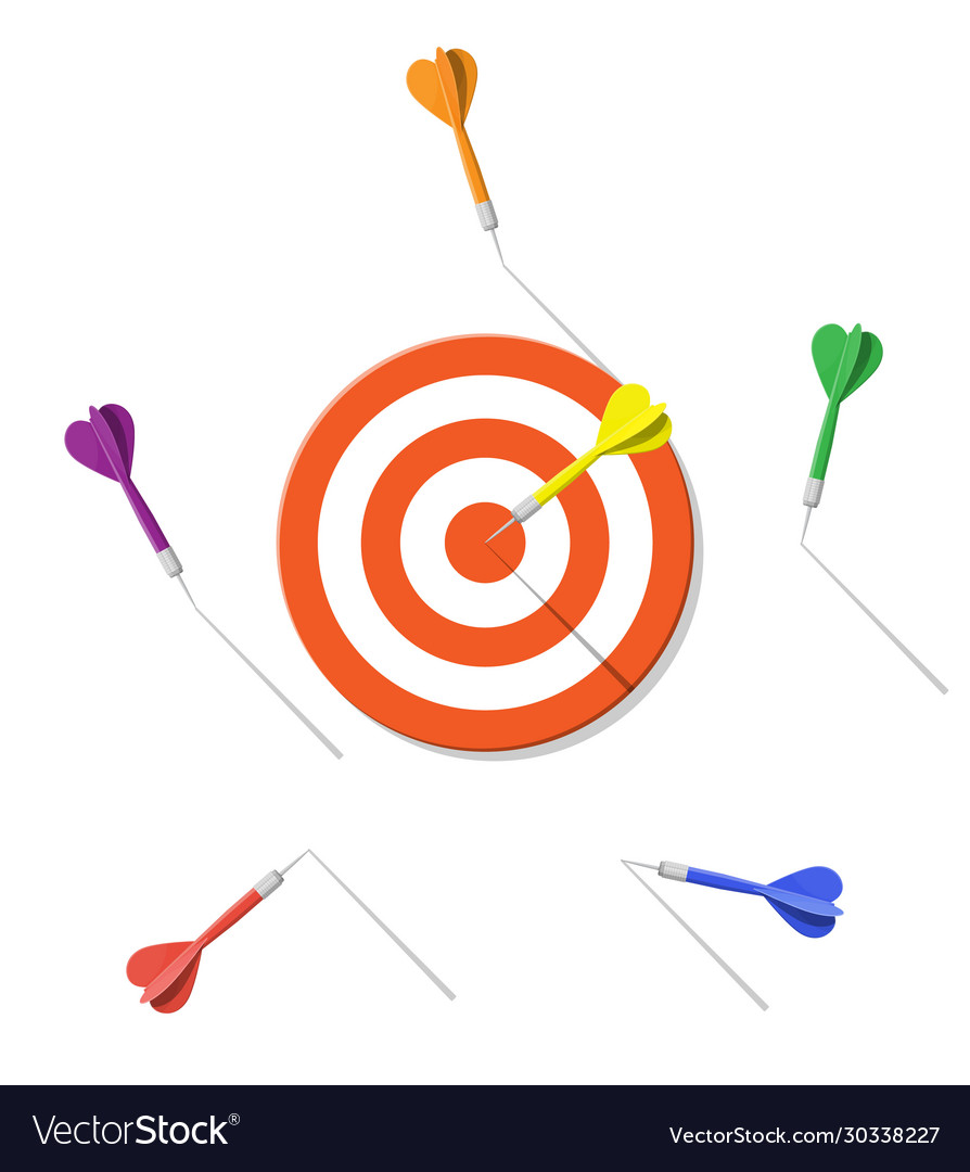 Target With Arrow In Center Goal Setting Vector Image