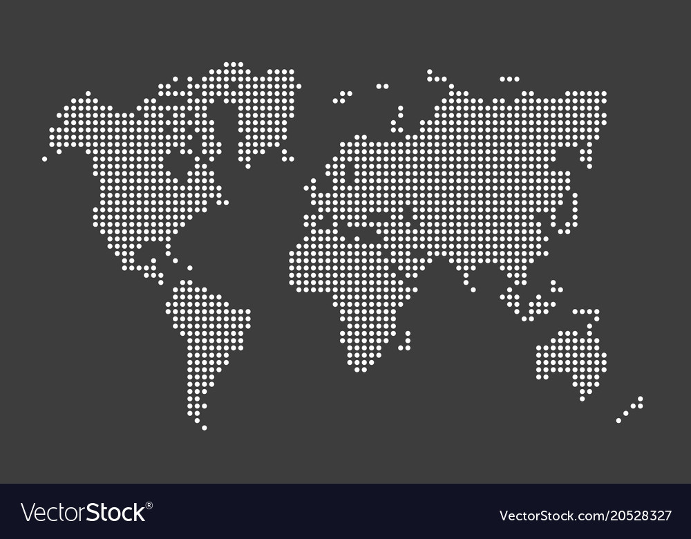 Simple Dotted World Map Royalty Free Vector Image