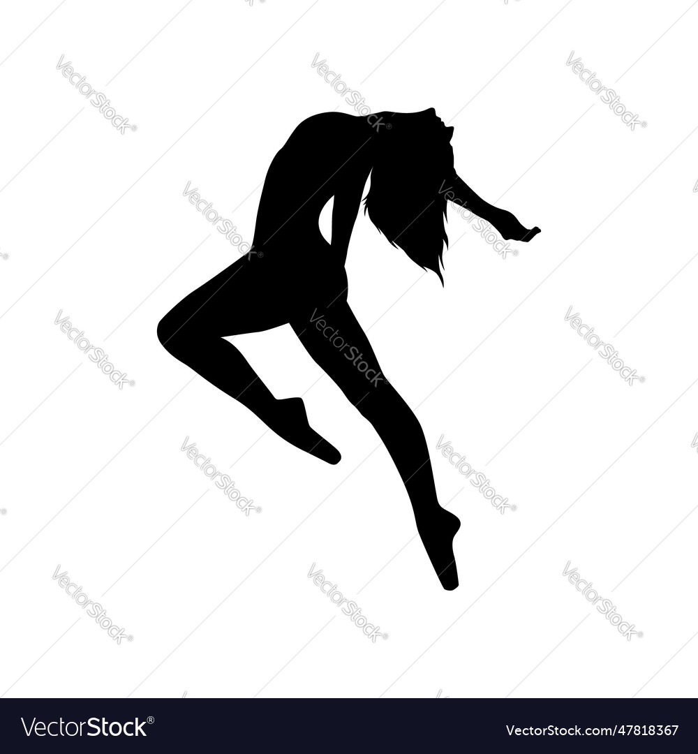 Dancer Woman Silhouette Black And White Royalty Free Vector