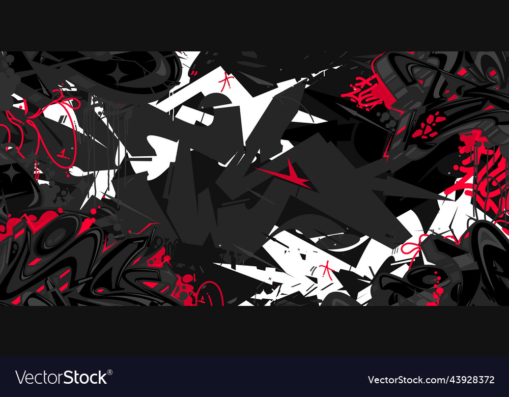 Abstract Flat Urban Street Art Graffiti Style Vector Image