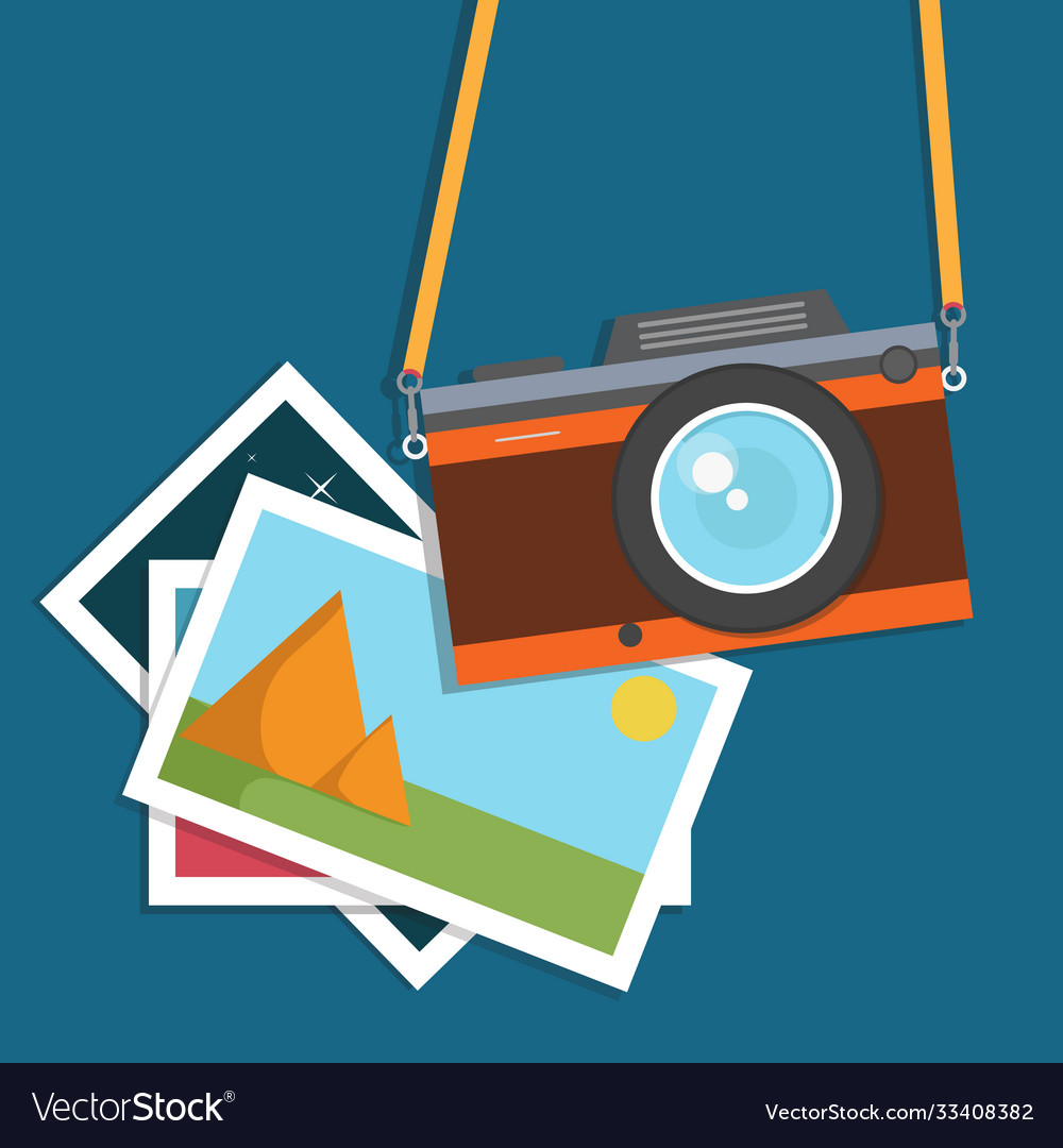 Retro Camera Vintage Flat Style Design Old Vector Image