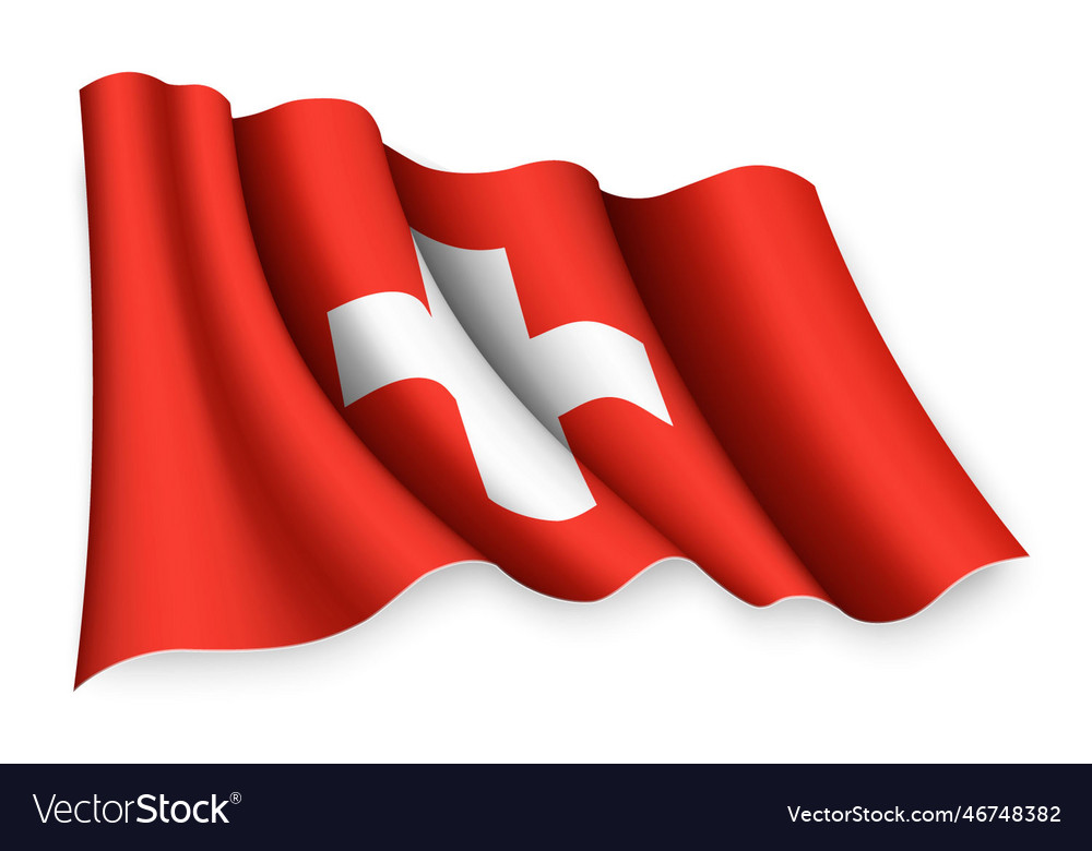 Waving Flag Of Switzerland Royalty Free Vector Image