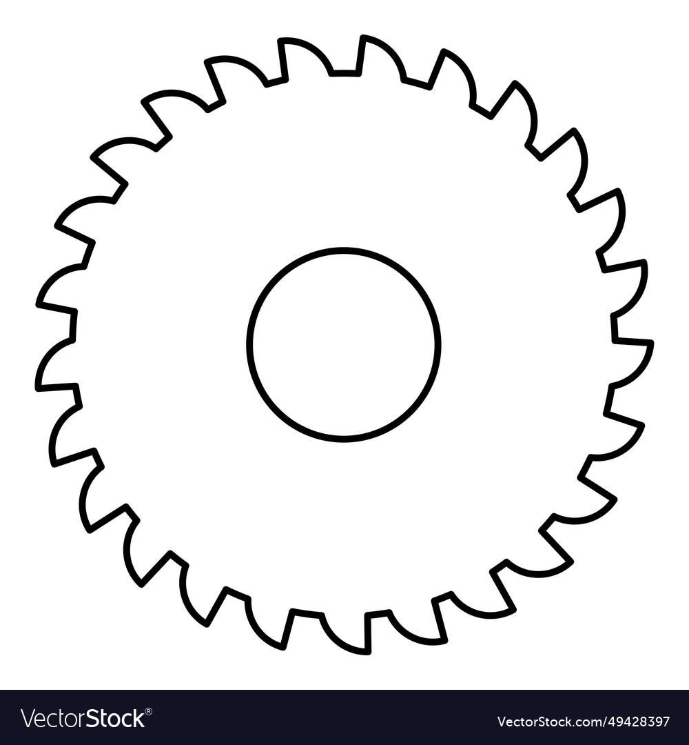 Round Knife Millstone Circular Saw Disc Contour Vector Image