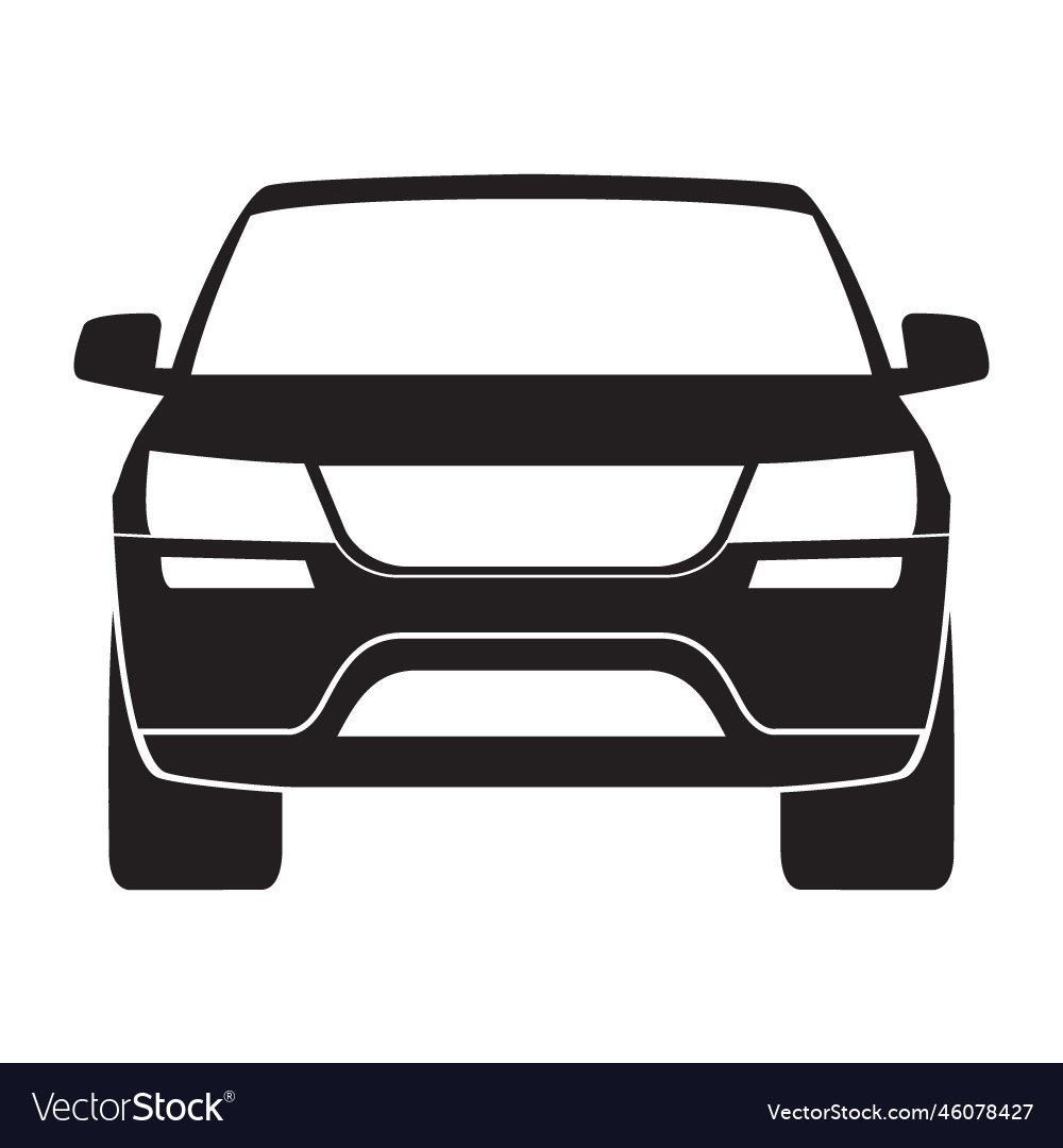 Black Wd Suv Front Icon Royalty Free Vector Image