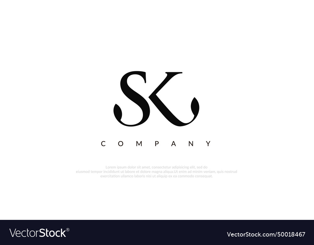 Initial Sk Logo Design Royalty Free Vector Image