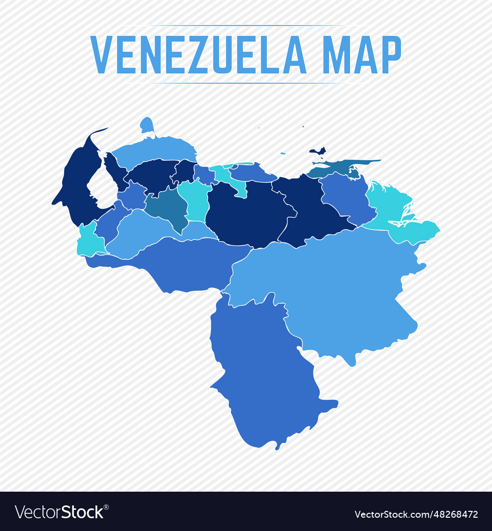 Venezuela Detailed Map With States Royalty Free Vector Image