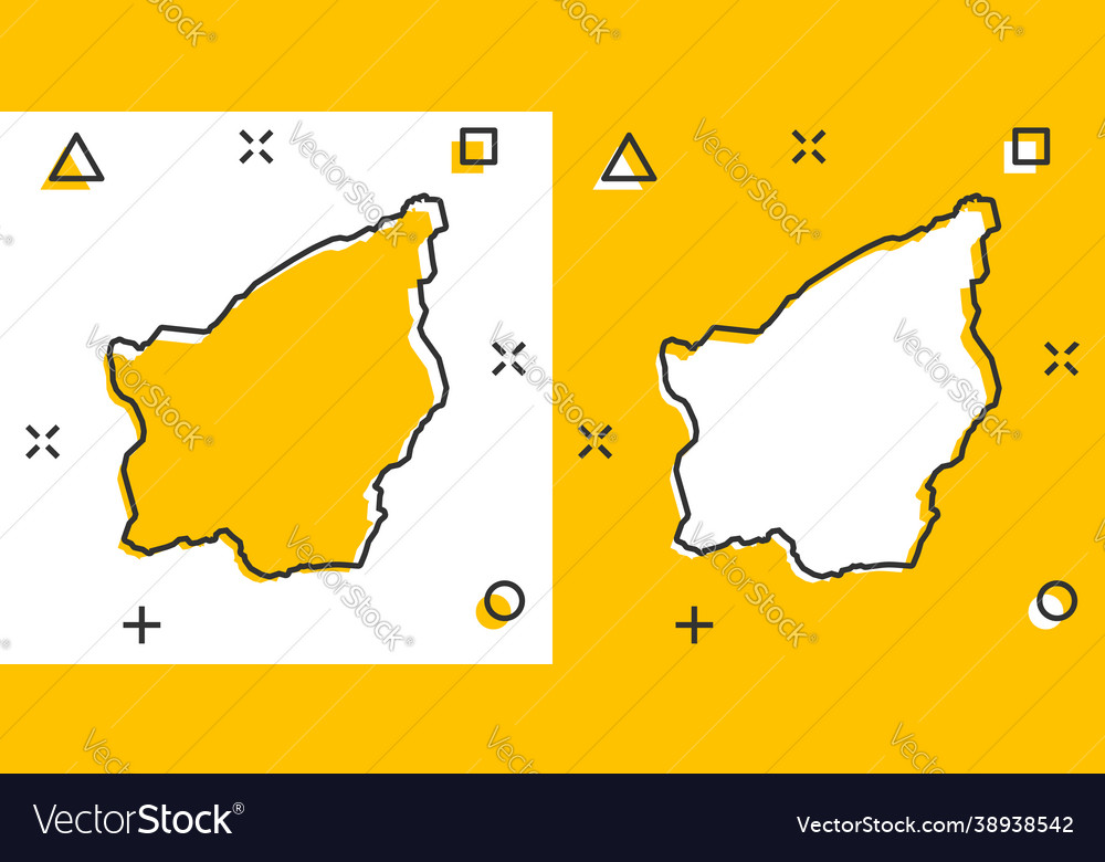 Cartoon San Marino Map Icon In Comic Style San Vector Image