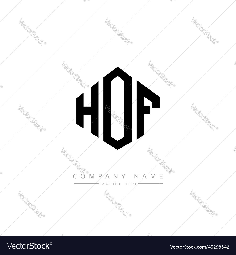 Hof Letter Logo Design With Polygon Shape Vector Image