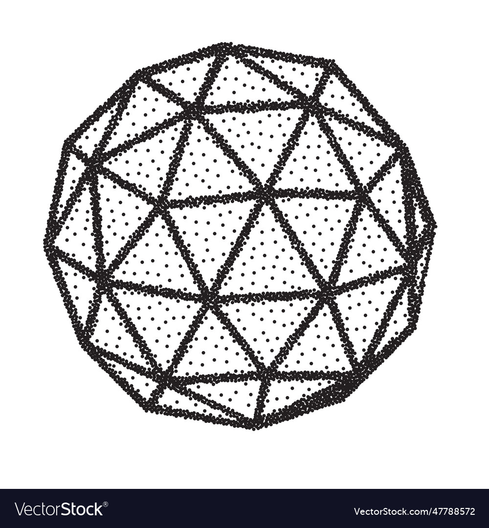 Wireframe Sphere Globe Isolated On White Vector Image