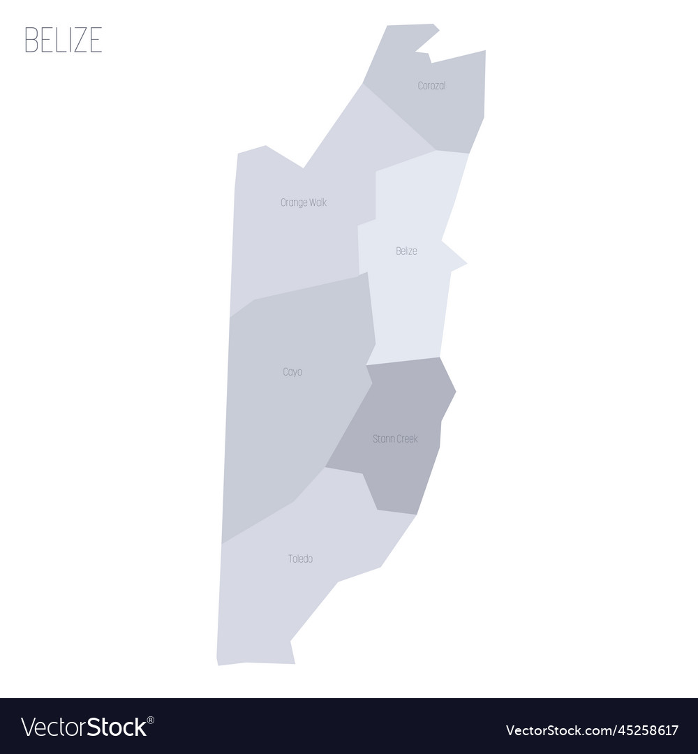 Belize Political Map Of Administrative Divisions Vector Image