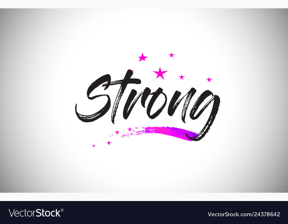 Strong Handwritten Word Font With Vibrant Violet Vector Image