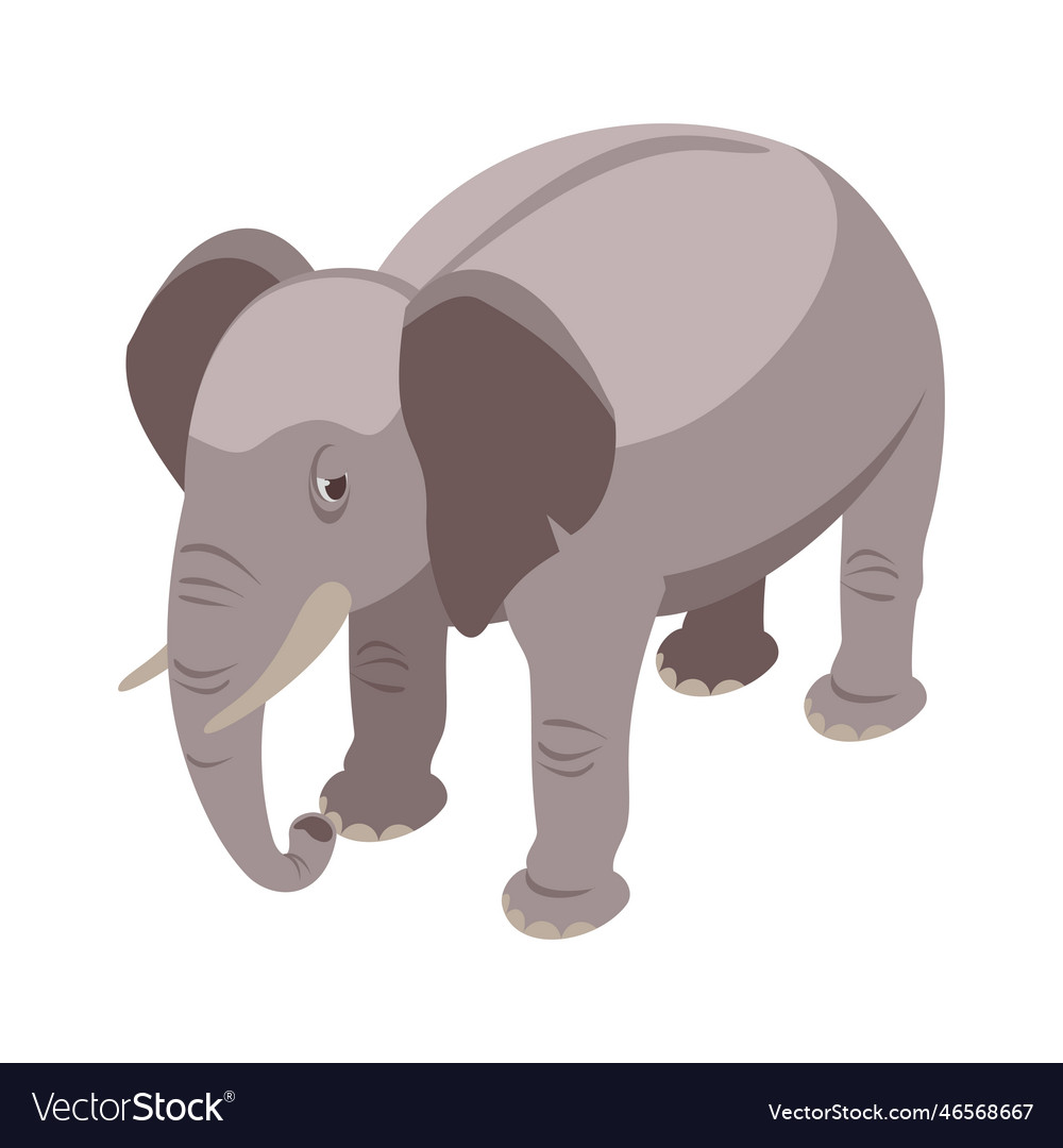 Isometric Elephant Royalty Free Vector Image VectorStock