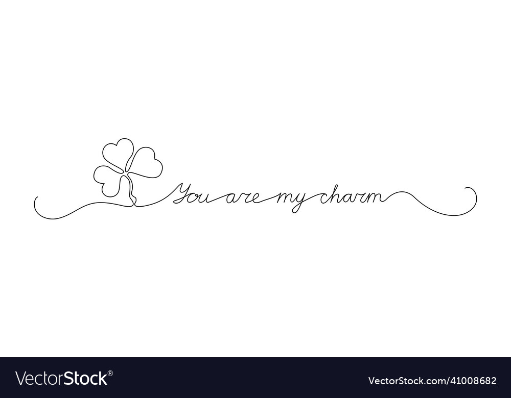 Continuous One Line Script Cursive Text You Vector Image