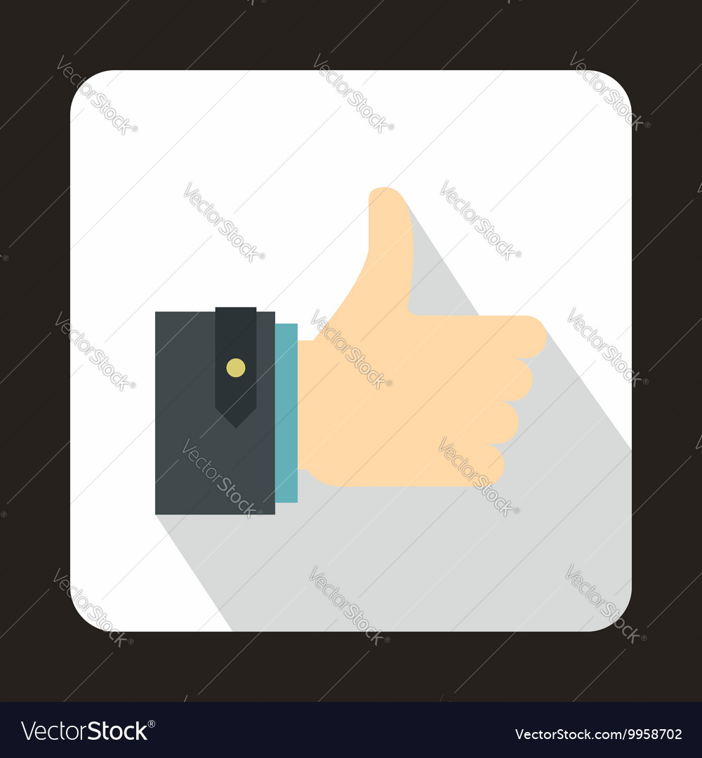 Thumb Up Gesture Icon Flat Style Royalty Free Vector Image