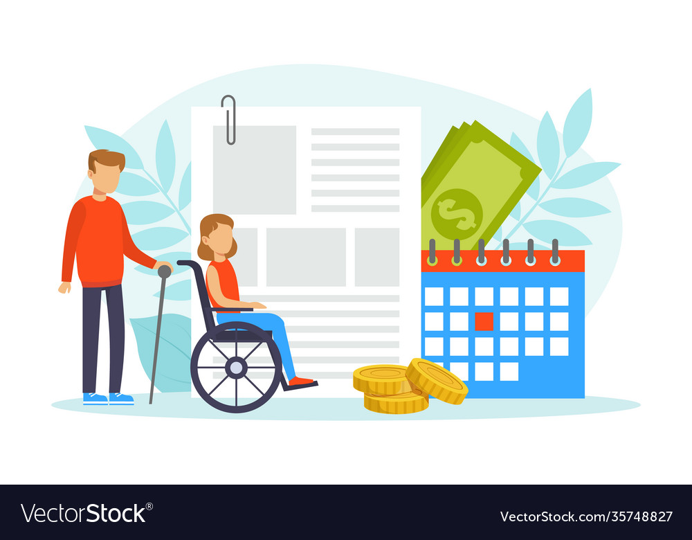 Handicapped People And Financial Support Medical Vector Image