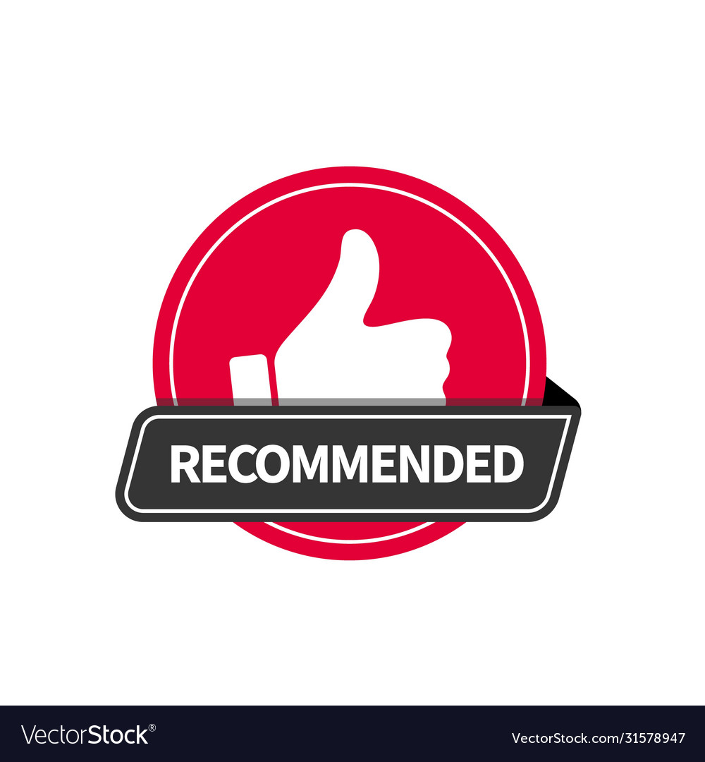 Red Flat Badge Recommended Royalty Free Vector Image