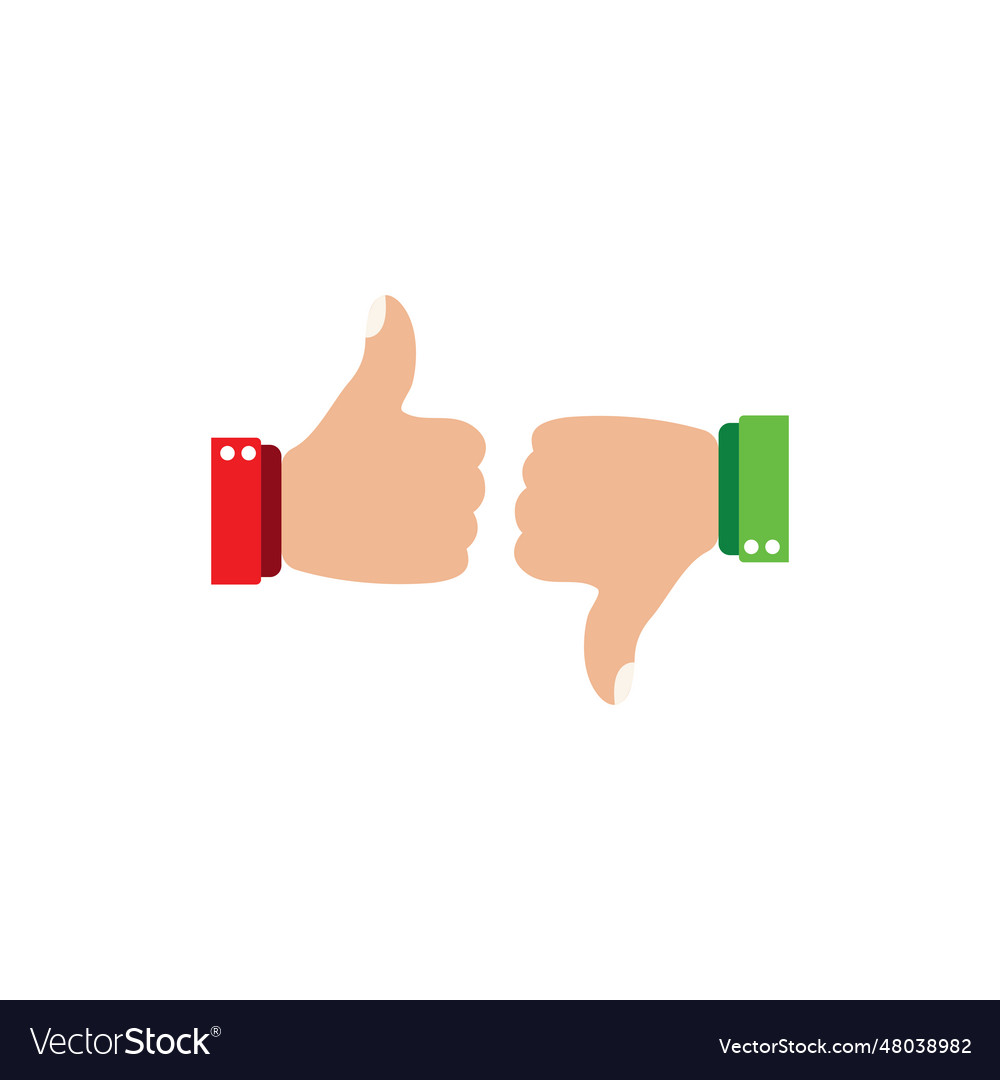 Thumbs Up Down Royalty Free Vector Image Vectorstock