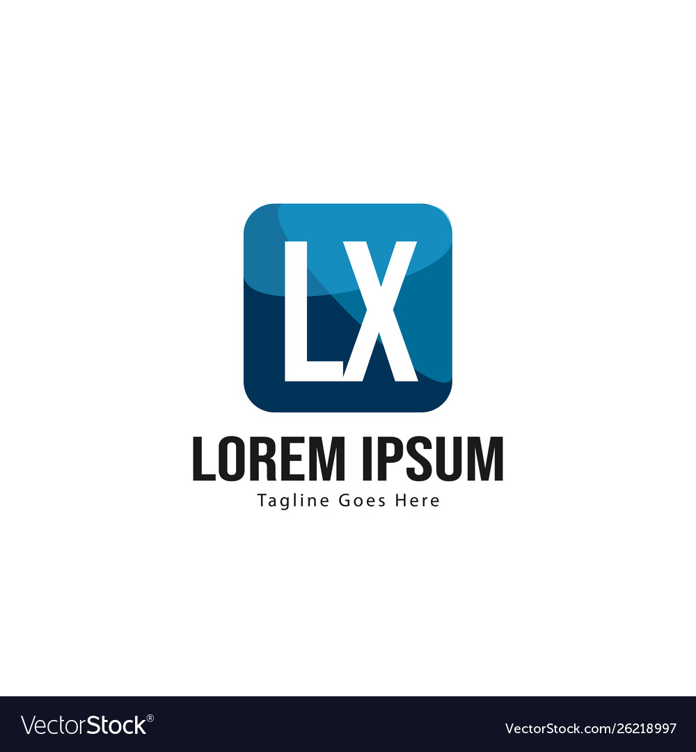 Initial Lx Logo Template With Modern Frame Vector Image