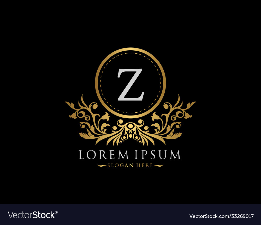 Luxury Boutique Logo Letter Z With Gold Royalty Free Vector