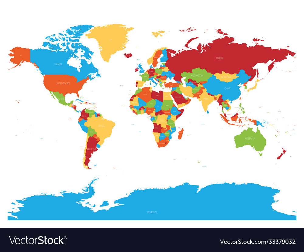 World Map High Detailed Political Royalty Free Vector Image