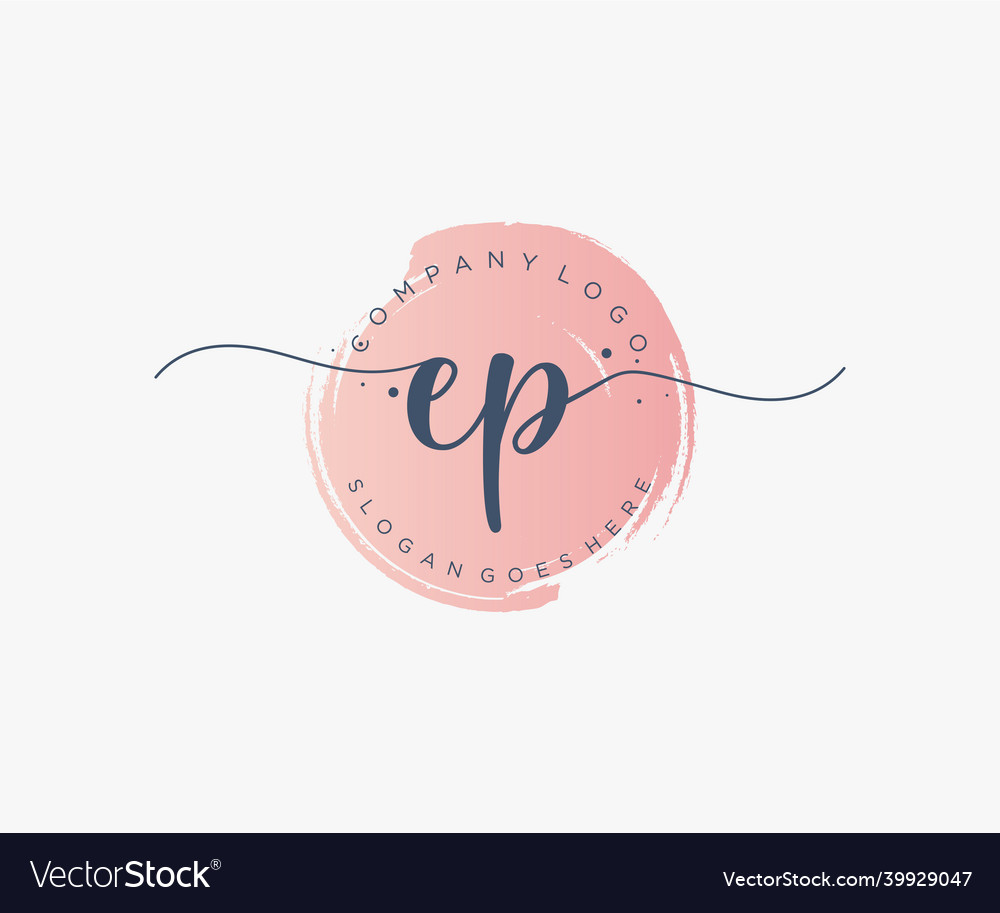 Initial Ep Feminine Logo Usable For Nature Salon Vector Image