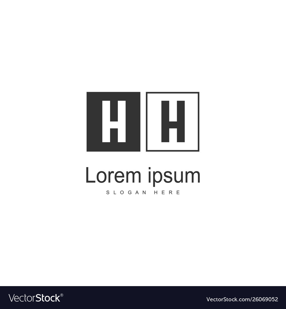 Initial Hh Logo Template With Modern Frame Vector Image