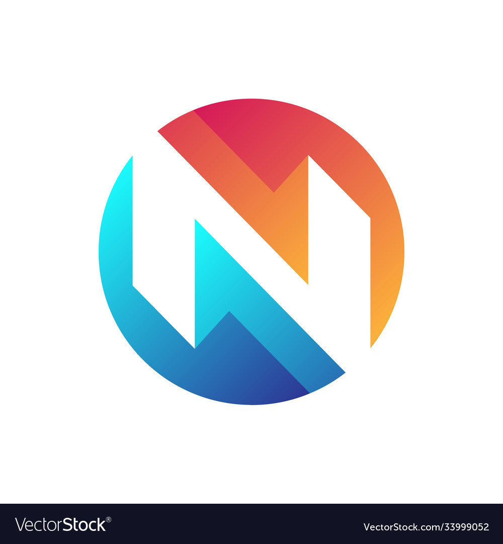 Letter N Circle Logo Royalty Free Vector Image