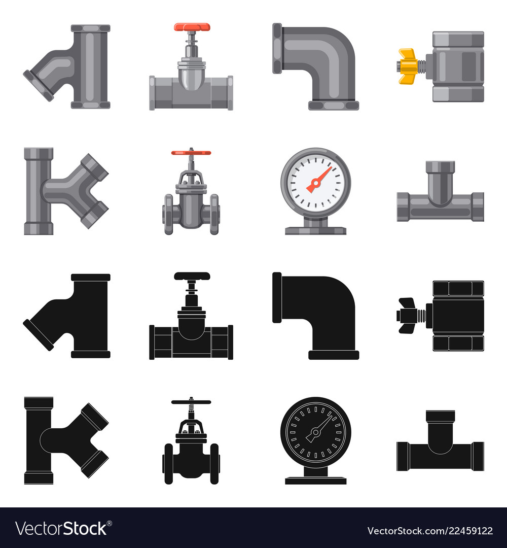 Isolated Object Of Pipe And Tube Logo Set Vector Image