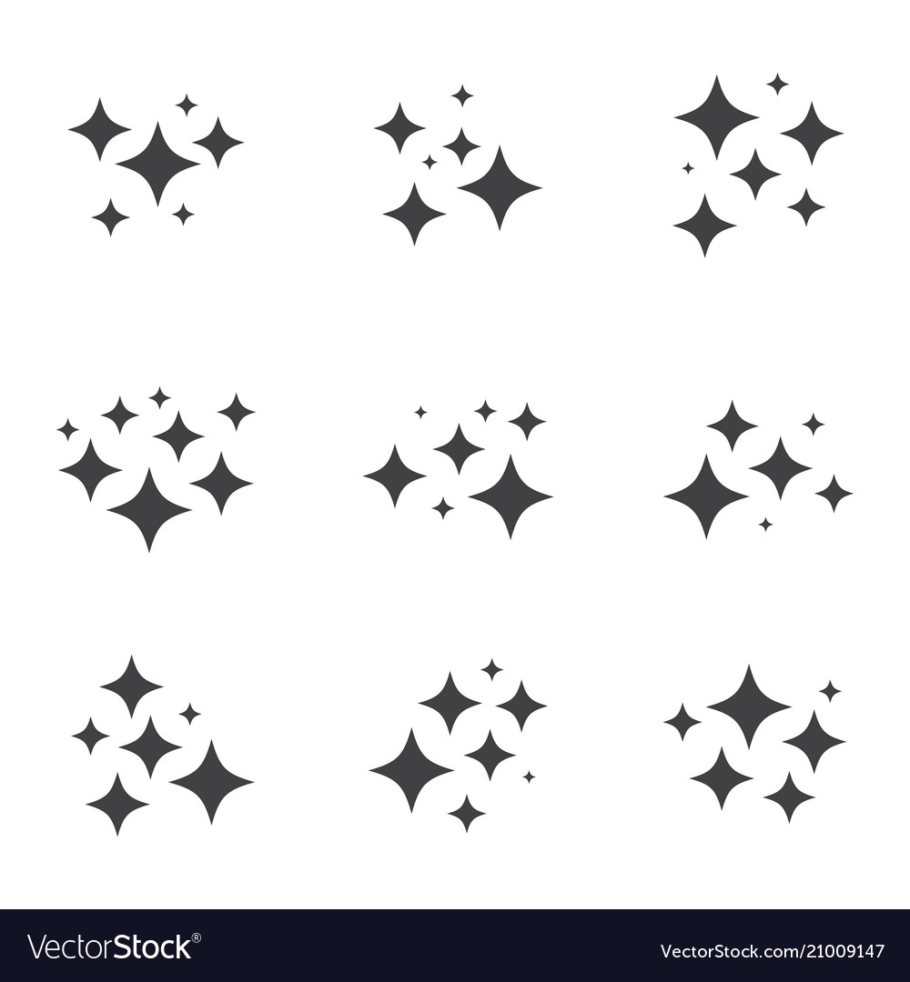 Sparkles And Stars Icons Set Royalty Free Vector Image