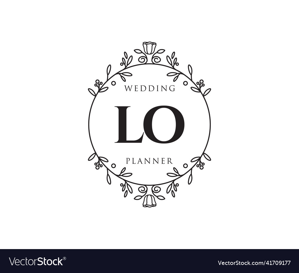 Lo Initials Letter Wedding Monogram Logos Vector Image