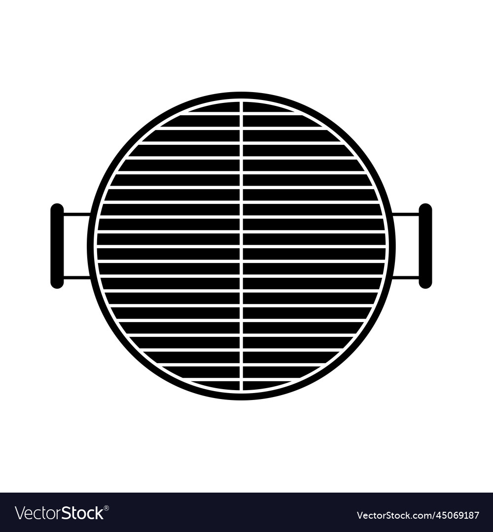 Round Barbeque Grill Silhouette Black And White Vector Image