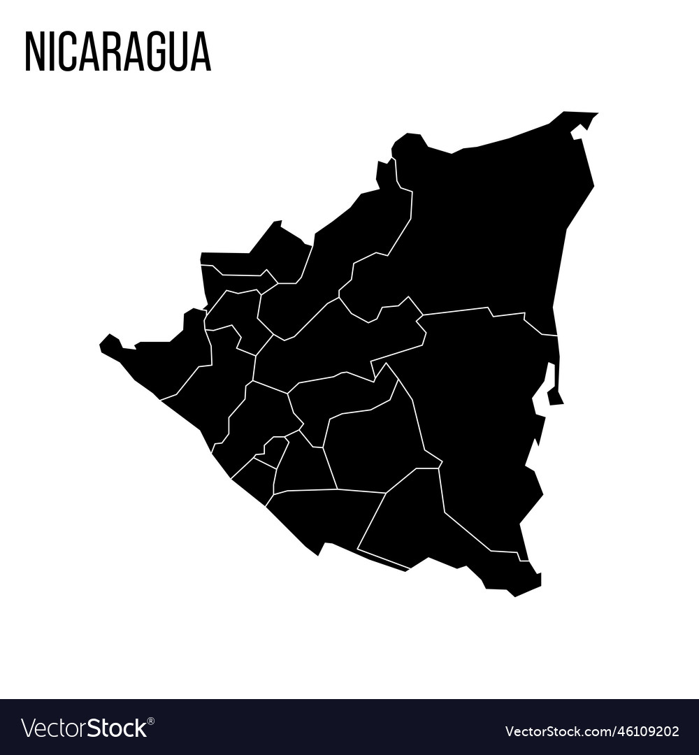 Nicaragua Political Map Of Administrative Vector Image