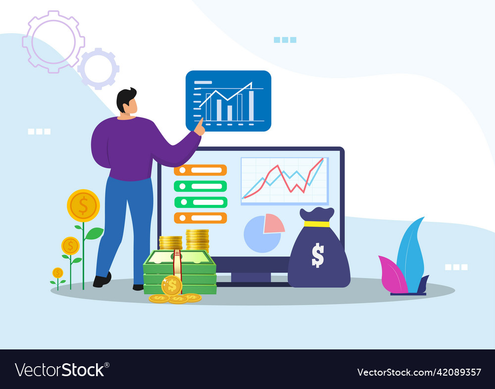 Roi Concept Return On Investment People Managing Vector Image