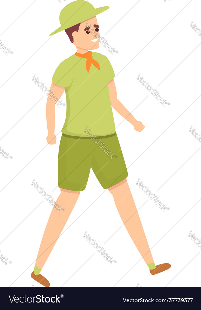 Scouting Walking Icon Cartoon Style Royalty Free Vector