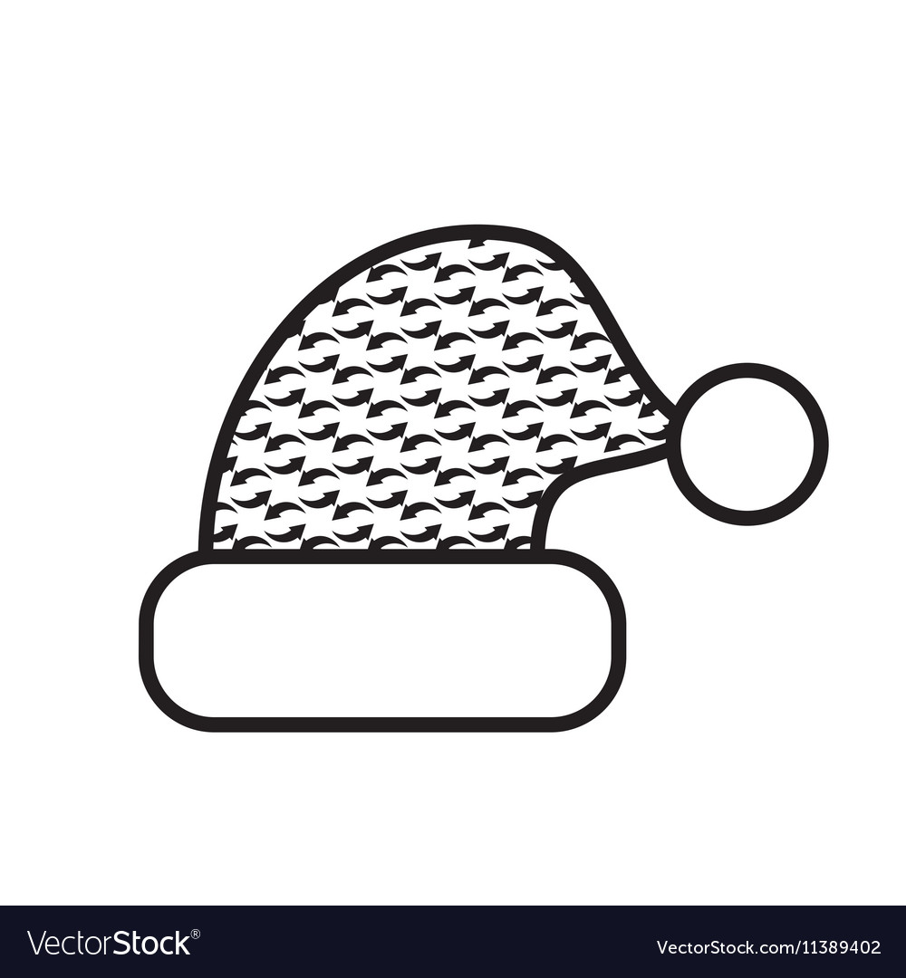 Black And White Christmas Hat Icon Royalty Free Vector Image