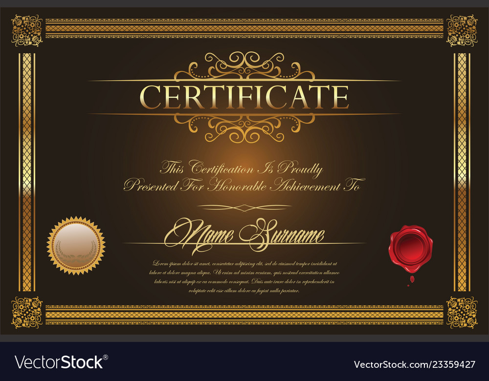 Certificate Or Diploma Template 5 Royalty Free Vector Image