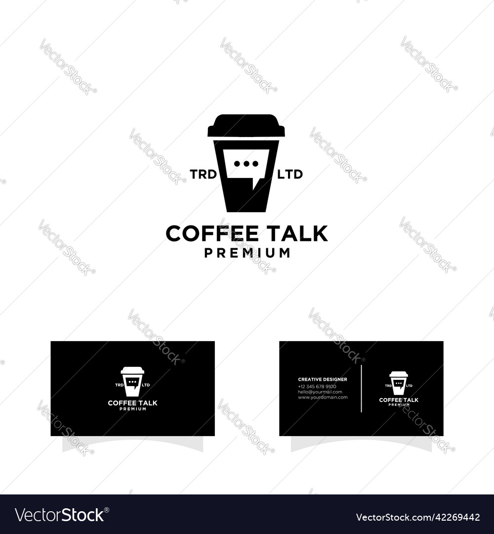 Coffee Talk Logo Design Template Royalty Free Vector Image