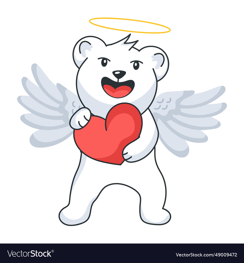 Angel Bear Royalty Free Vector Image Vectorstock