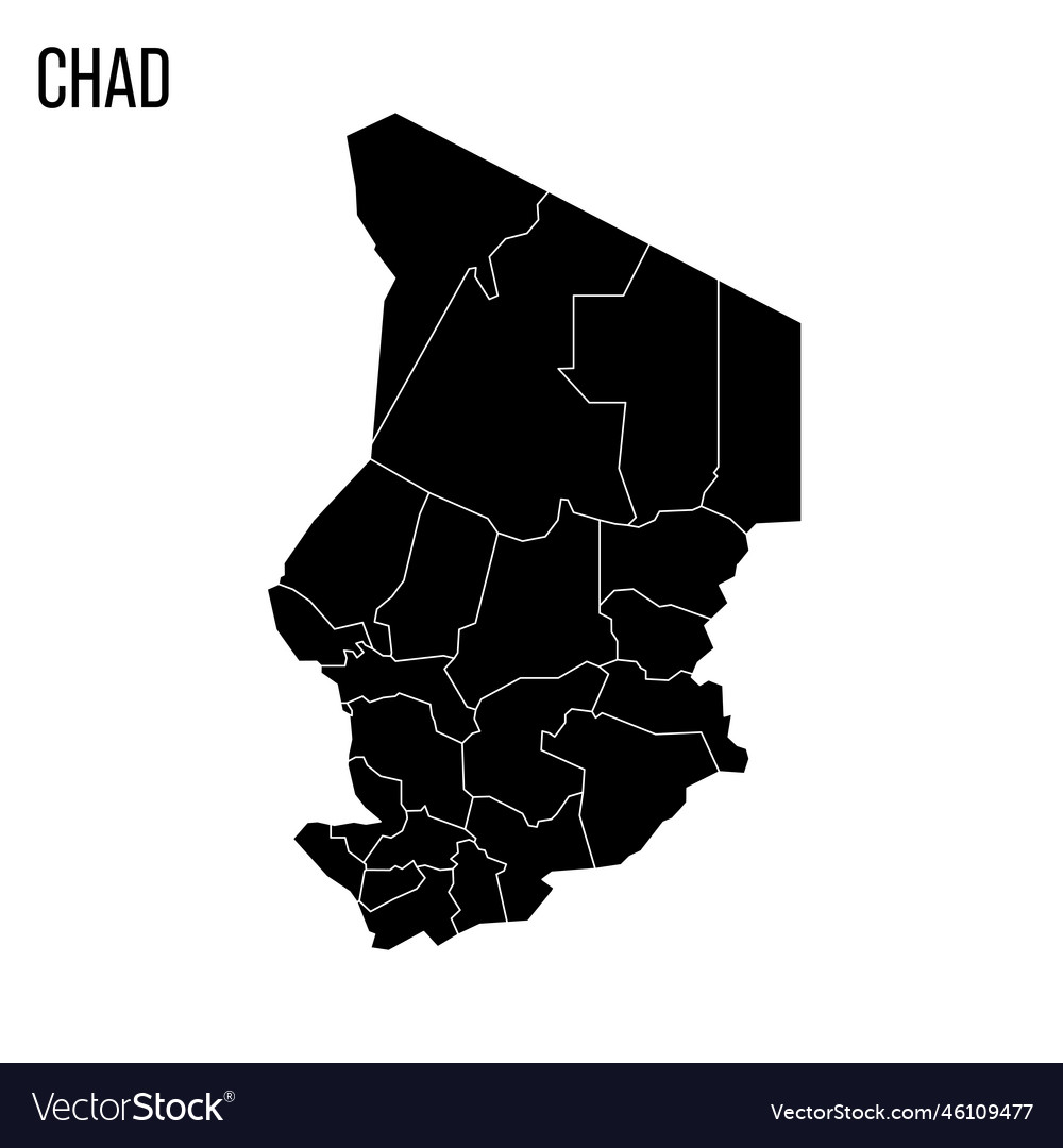 Chad Political Map Of Administrative Divisions Vector Image